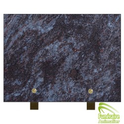PLAQUE FUNÉRAIRE GRANIT RECTANGULAIRE SUR PIEDS POUR ANIMAUX MASS BLUE