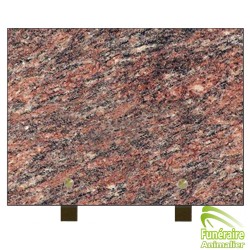 PLAQUE FUNÉRAIRE GRANIT RECTANGULAIRE SUR PIEDS POUR ANIMAUX ROSE D'ALVA