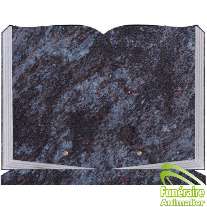 PLAQUE FUNÉRAIRE GRANIT LIVRE OUVERT SUR SOCLE POUR ANIMAUX MASS BLUE PLAQUE FUNÉRAIRE GRANIT LIVRE OUVERT SUR SOCLE POUR ANIMAUX MASS BLUE