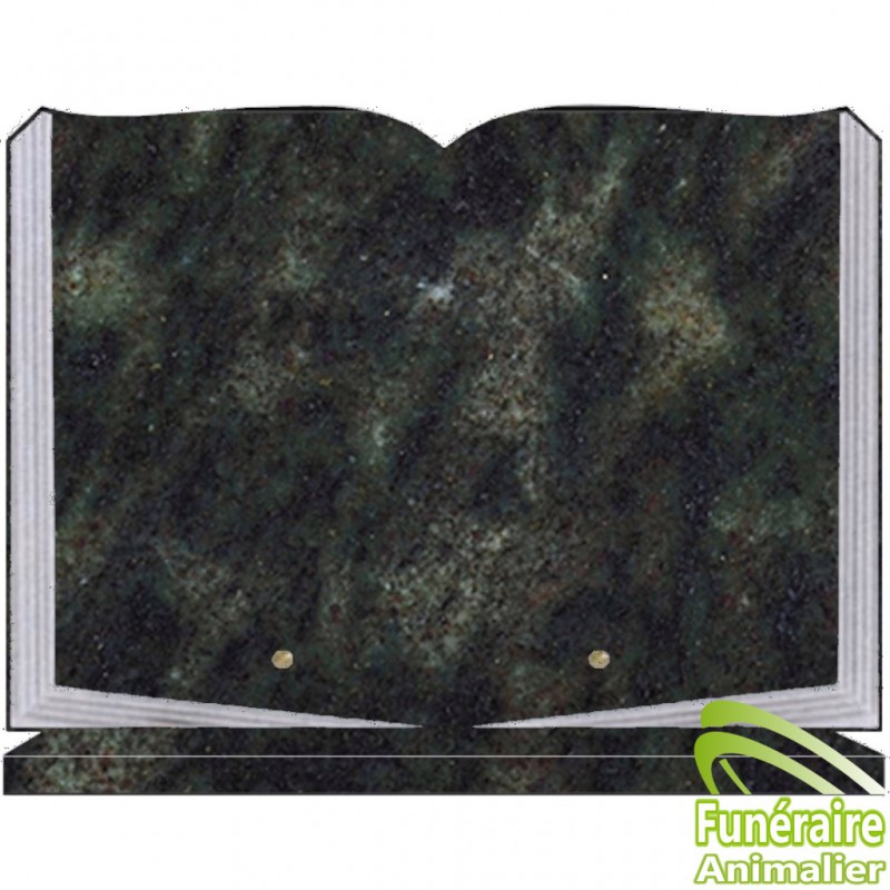 PLAQUE FUNÉRAIRE GRANIT LIVRE OUVERT SUR SOCLE POUR ANIMAUX VERT TROPICAL PLAQUE FUNÉRAIRE GRANIT LIVRE OUVERT SUR SOCLE POUR ANIMAUX VERT TROPICAL