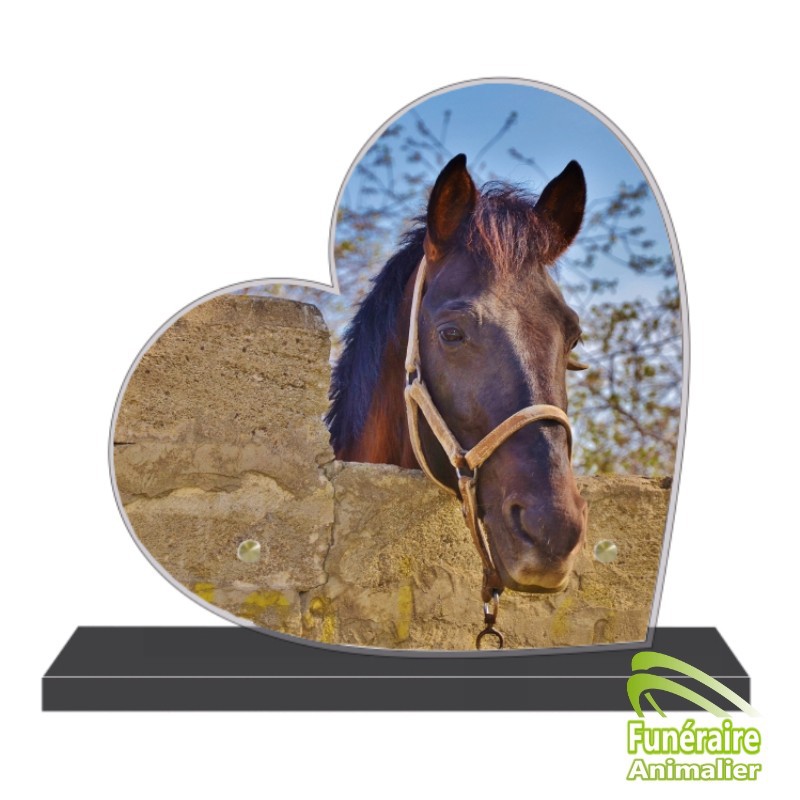 PLAQUE FUNÉRAIRE ALTUGLAS COEUR CHEVAUX 101054 PLAQUE FUNÉRAIRE ALTUGLAS COEUR CHEVAUX 101054