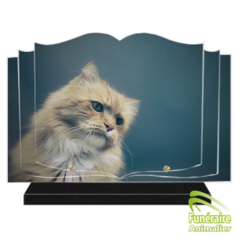 PLAQUE FUNÉRAIRE ALTUGLAS LIVRE OUVERT CHAT 106001 PLAQUE FUNÉRAIRE ALTUGLAS LIVRE OUVERT CHAT 106001